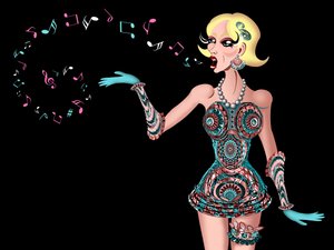 オリンピア、オッフェンバッハの「テイルズオブホフマン」カラーグラフィックイメージ、2010年Neale Osborne 作： Neale Osborne